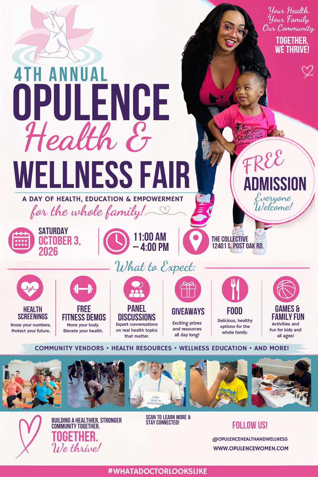 2026 Annual Community Health Fair flyer — Saturday October 3rd, 11am–4pm at The Collective